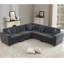 Ensemble de canapé modulaire surdimensionné surdimensionné, canapé en L, velours côtelé, rembourré, assise profonde, 5 places, 5 coussins décoratifs et 6 coussins de dossier, salon, appartement, gris