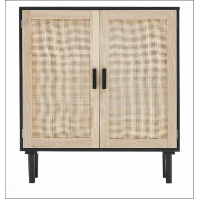 Rattan Storage Cabinet with 2 Magnetic Doors and Adjustable Shelves, Perfect for Hallway, Entryway, Living Room, or Kitchen