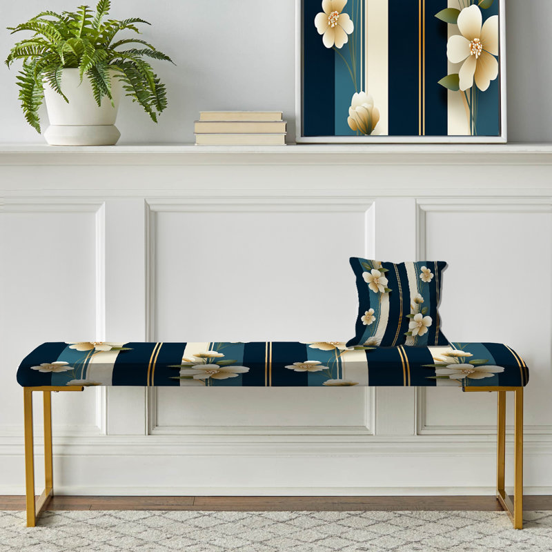 Banc rembourré rayé Classic Classic Elegant