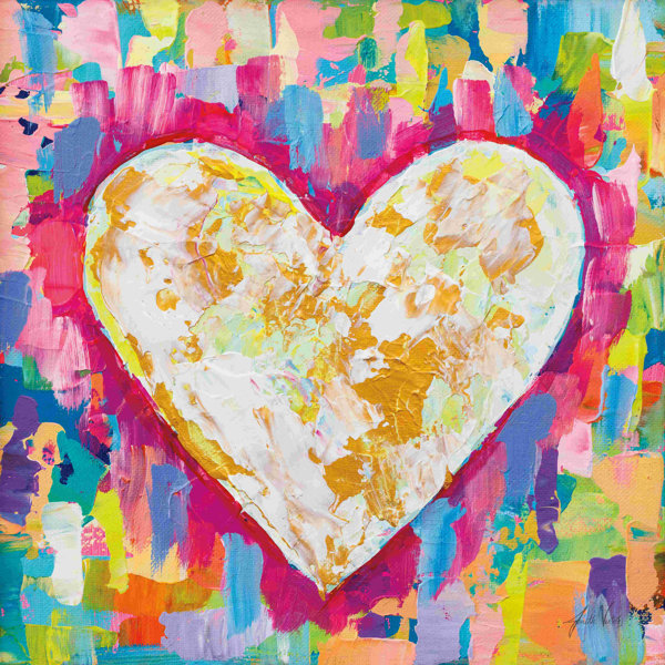 Pure Love by Jeanette Vertentes - Wrapped Canvas Painting Red Barrel Studio Size: 36 H x 36 W x 1.25 D