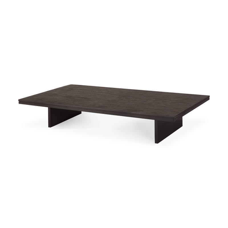 Grooves Solid Wood Coffee Table, 13.5" H x 67" L x 47.5" W