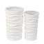 Mesut 2-Piece White Wavy Handmade Pot Planter Set