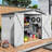 Metal Outdoor Shed, 8X6 Ft, Pitched Roof, Waterproof, One Window, Two Lockable Doors, White + Gray, With Skylight For Natural Garden Storage Ventilation Holes At Bottom-128881015