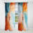 Teal Orange Bold Abstract Flow Collage I - Modern Velvet Curtain - Room Darkening - 1 Panel-107832225