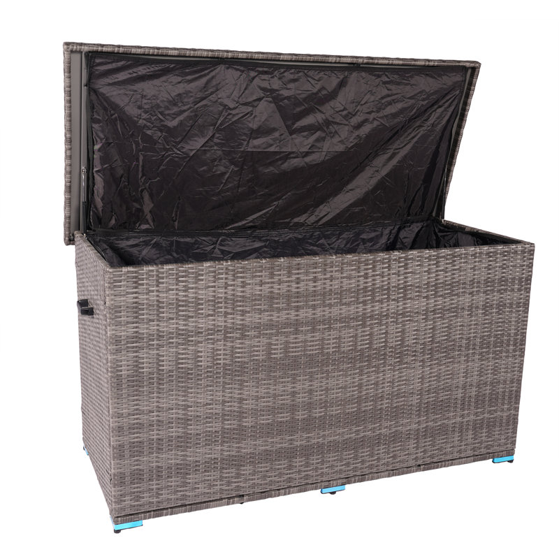 Moda Furnishings Lois 66.9'' W 296 Gallons Water Resistant Metal Lockable Deck Box in Gray, brown/gray