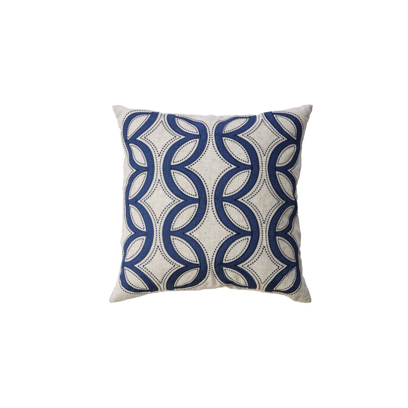 Geometric Square Pillow Cover & Insert, Indigo