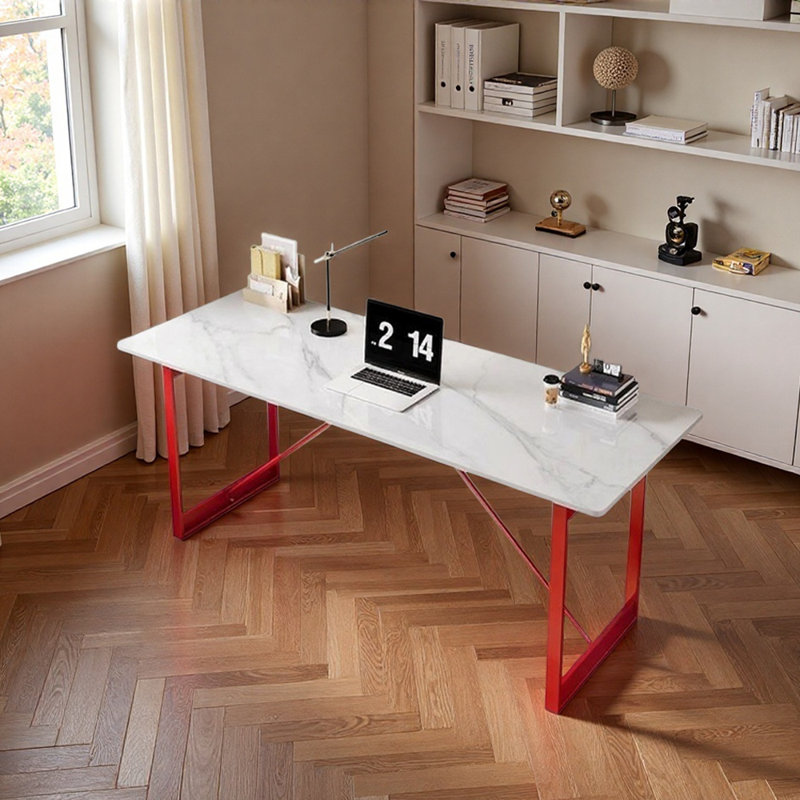 Bureau d'écriture Modern Light, Rouge, H 29,52 po x l 62,99 po x P 27,55 po