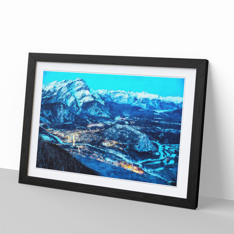 High Above Banff Canada - Framed Print, 48cm H x 65cm W x 2cm D, Black Framed