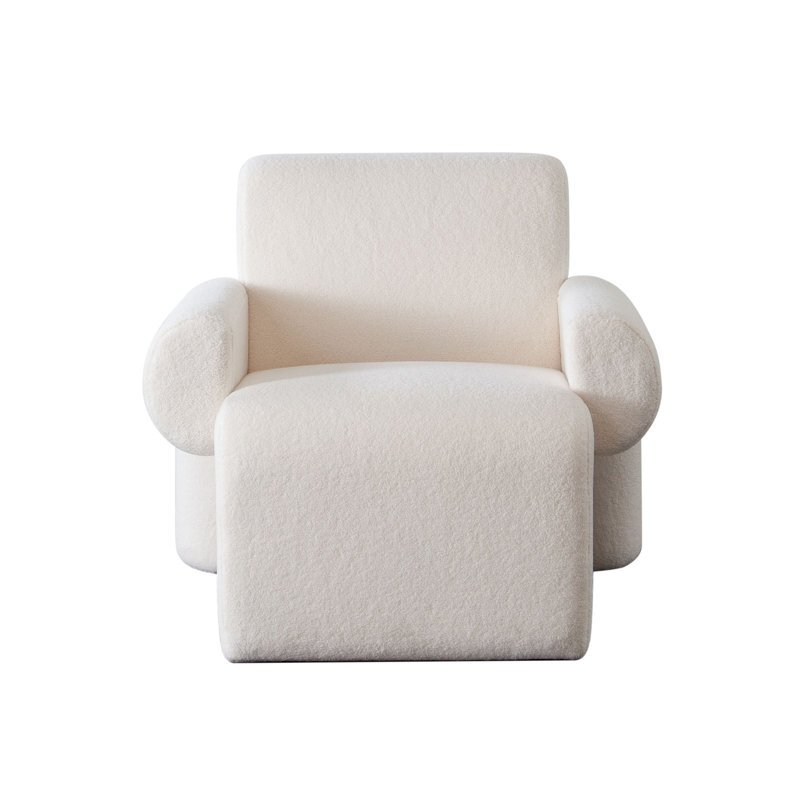 Chaise d'appoint Noa en sherpa ivoire
