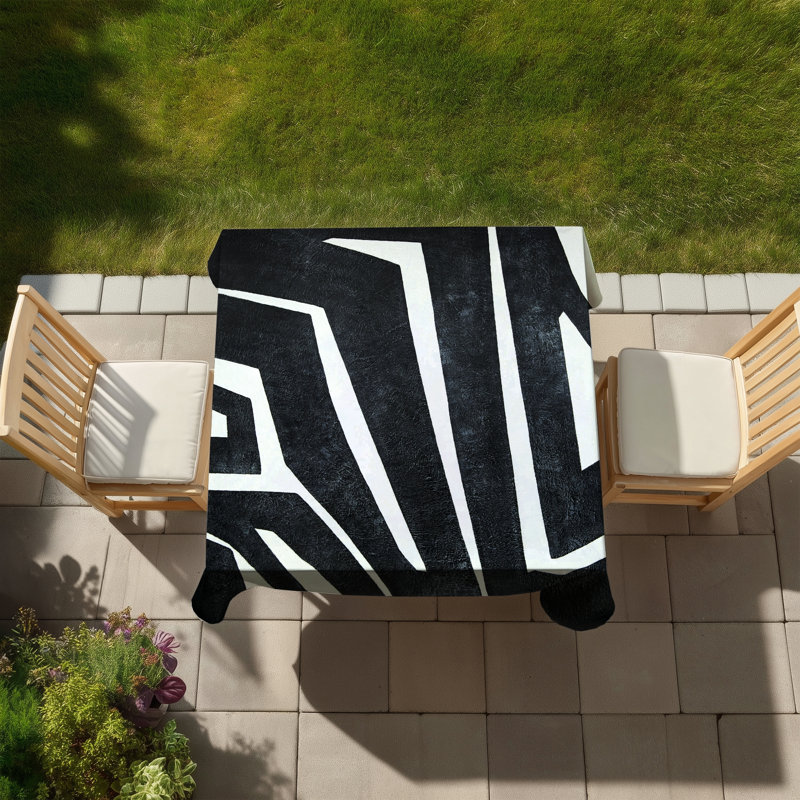Labyrinth Industrial White Tablecloth | Indoor/Outdoor Decor