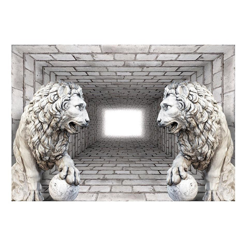 Murale Lions de pierre Ladereon, L 55 po x l 78 po