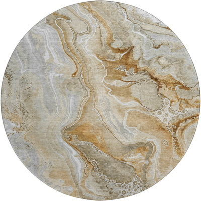 Premium Machine Washable Slesnick AMF1681 Abstract Rug