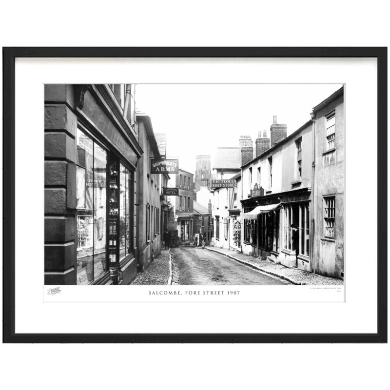 Salcombe, Fore Street 1907 by Francis Frith - Single Picture Frame Print, 45cm H x 60cm W x 2.3cm D