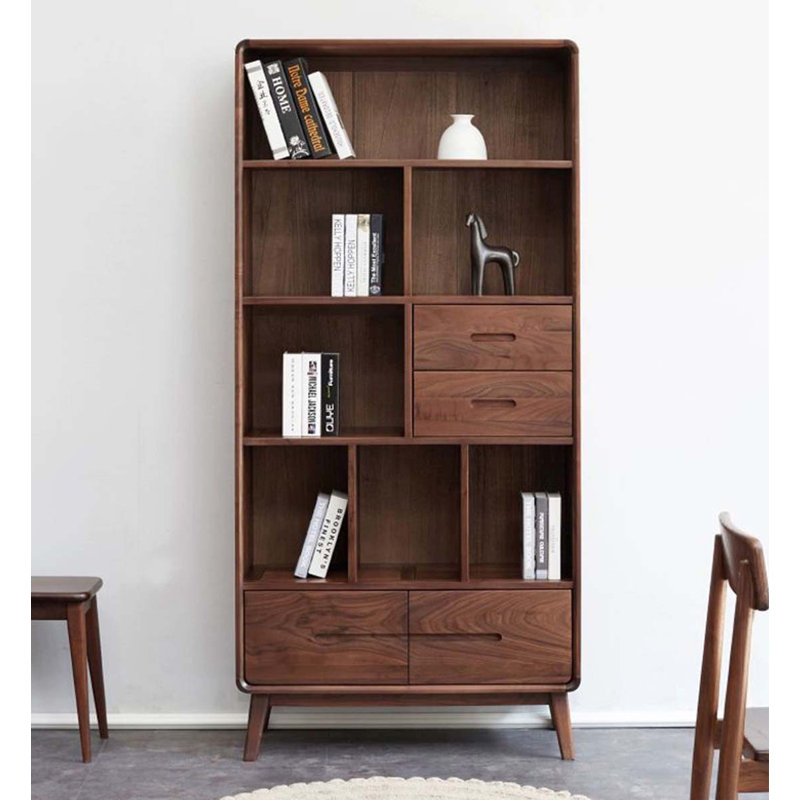 La nouvelle bibliothèque de bureau de style chinois en bois massif., H 70,87 po x l 35,43 po x P 15,75 po