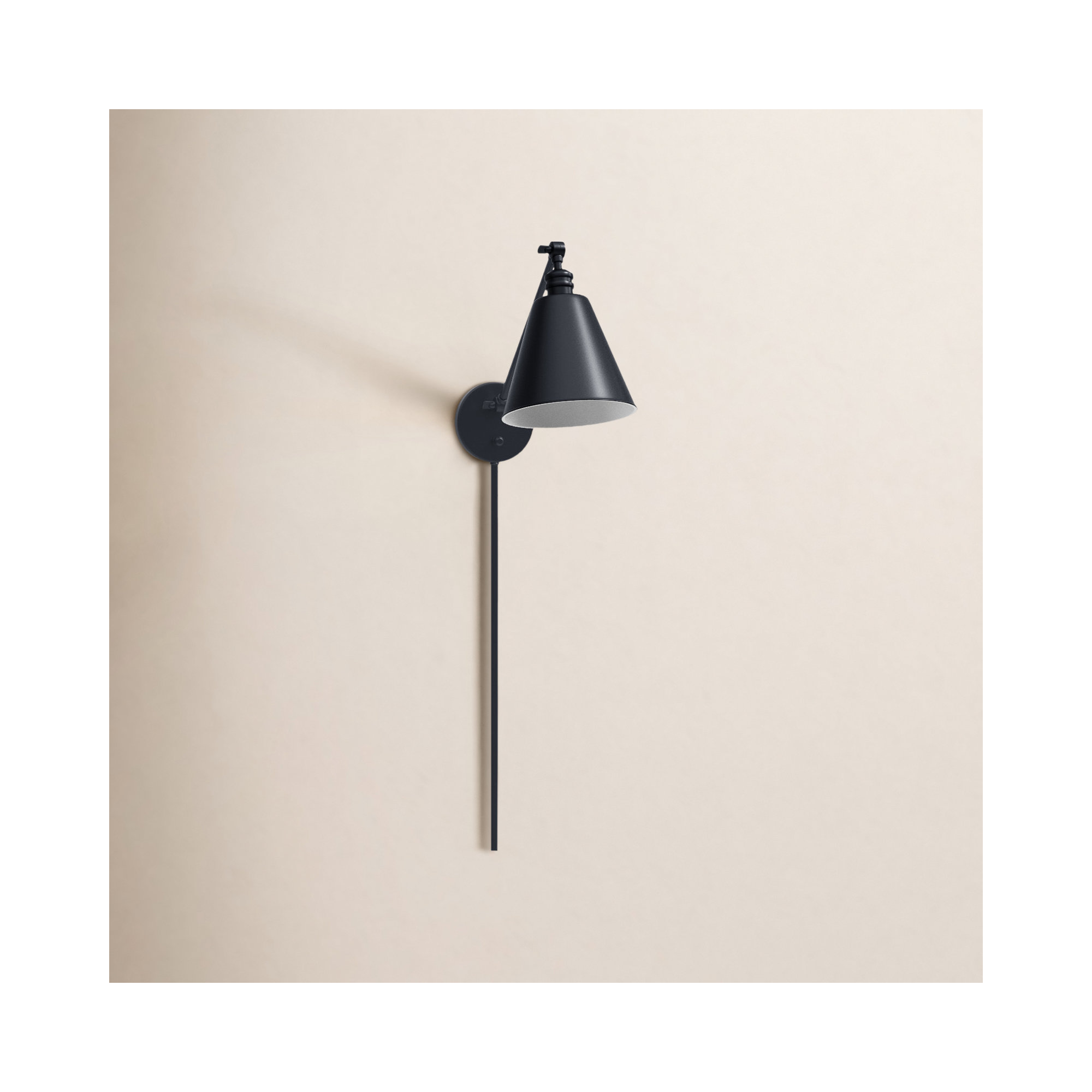 Single Light Dimmable Plug-in Swing Arm Sconce