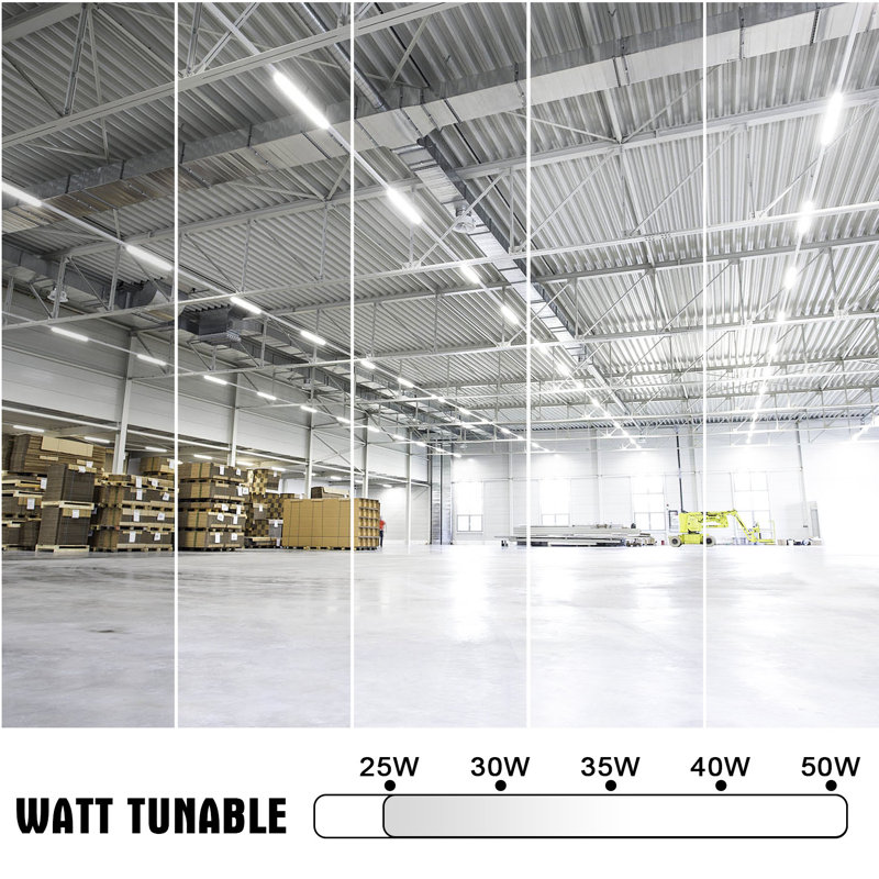 4FT 5CCT 2700K / 3500K / 4000K / 5000K / 5700K Bande linéaire commerciale à intensité variable 120-277VAC 50W / 40W / 35W / 30W / 25W 7000lm