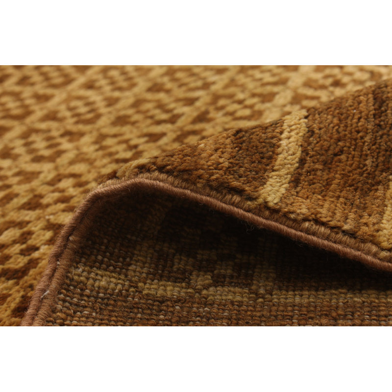 Tapis de la surface en laine 4 pi 2 po x 6 pi 2 po main one-of-kind-noué la 2010 Ziegler