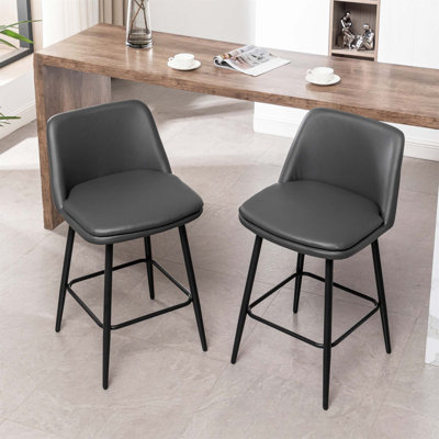 Metelus 360Â° Swivel Upholstered Barstools With Back And Metal Legs -  Corrigan StudioÂ®, 15D2C212A0FF40108D7D734FB50D6440