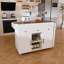 Îlot de cuisine 74,8 po avec table de salle à manger extensible et prise de courant - Chariot de rangement sur roulettes avec 3 tiroirs et armoire à 2 portes