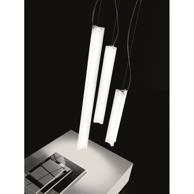 Wings 1 - Light White Geometric Pendant, 150 cm H x 12 cm W x 12 cm D