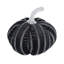 Ensemble de 2 décorations de citrouille à rayures noires et blanches en tissu pour Halloween, 7 po x 7 po x 7 po