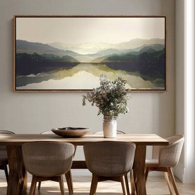 Très grand lac et montagnes, reproduction d'art mural