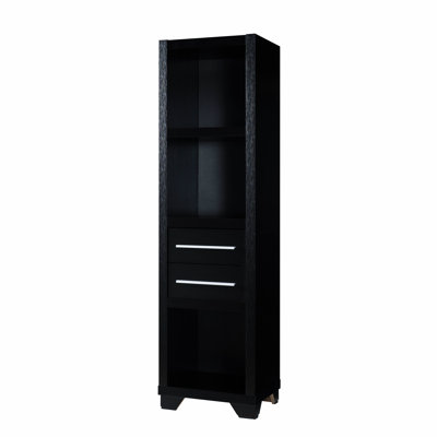 3 Shelf And 2 Drawer Media In Black, Particle Board, 91.45 Lb Product Weight, 19.37 In. Depth, 20 Package Width Shelves Drawers, 9 Height, 15.34