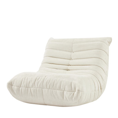 Modern Ergonomic , White Chenille For Dormitory. Soft Padding, Non-Slip Bottom. High Resilience Foam Accent Couch, Bedroom. Breathable Fabric, Base. And Fashionable