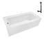 Baignoire en alcôve en acrylique blanc brillant avec drain extérieur 66 po x 32 po Streamline-101700378