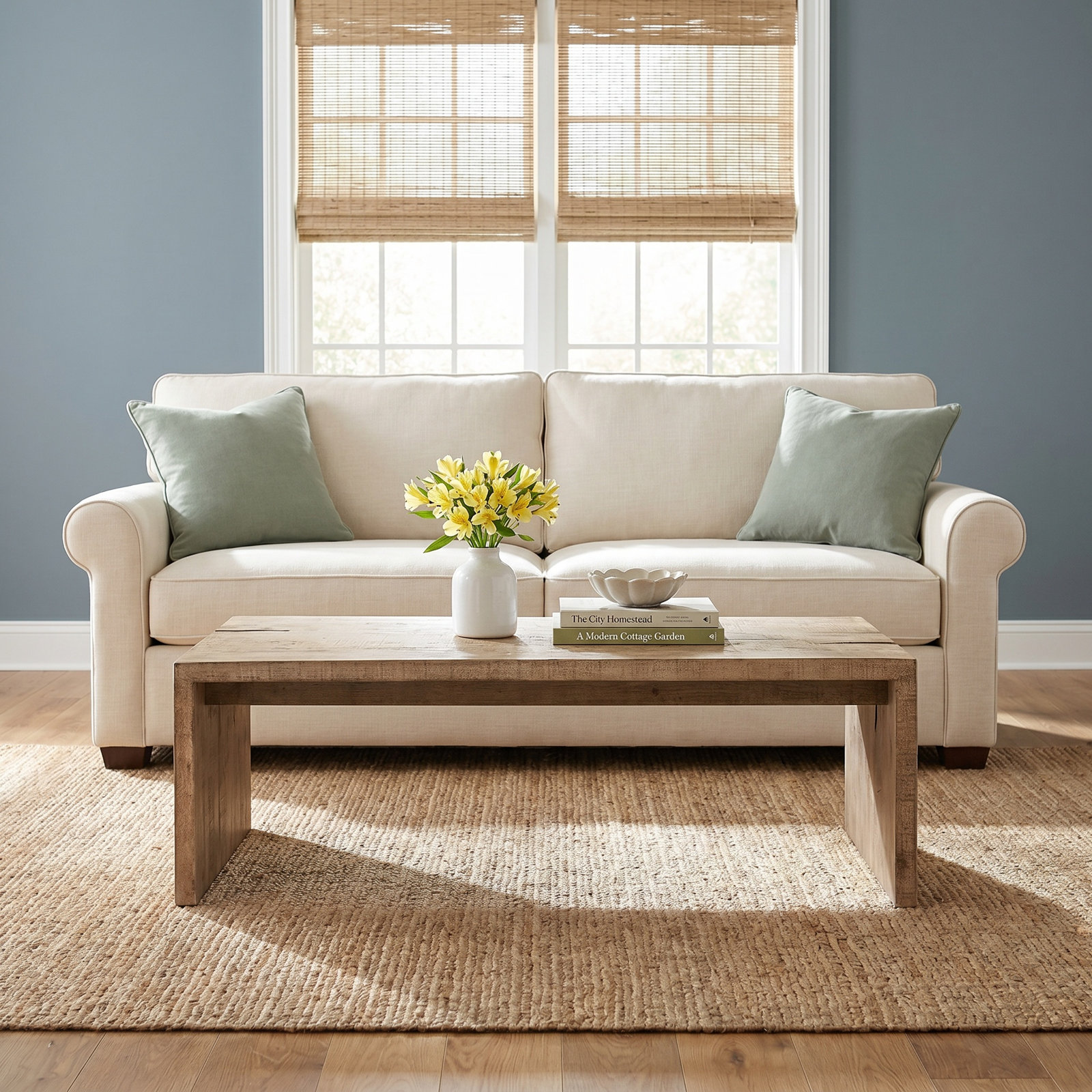 Solid Wood Coffee Table, Light Brown