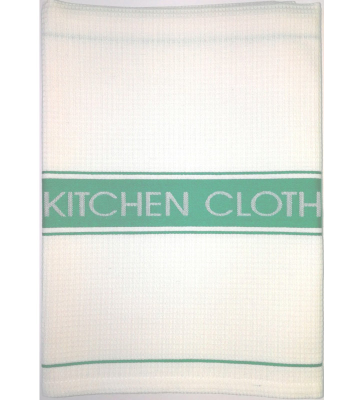 Cotton Stripe Jacquard Kitchen Towel, Green