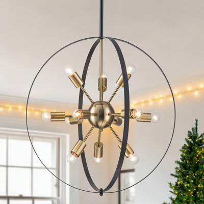 Grand lustre sphérique 12 lumières à intensité variable de 25,59 po Isavela