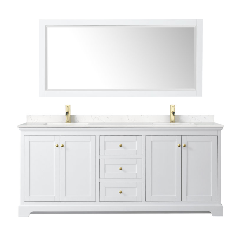 Avery 80'' Dark Gray Double Vanity with Marble Top