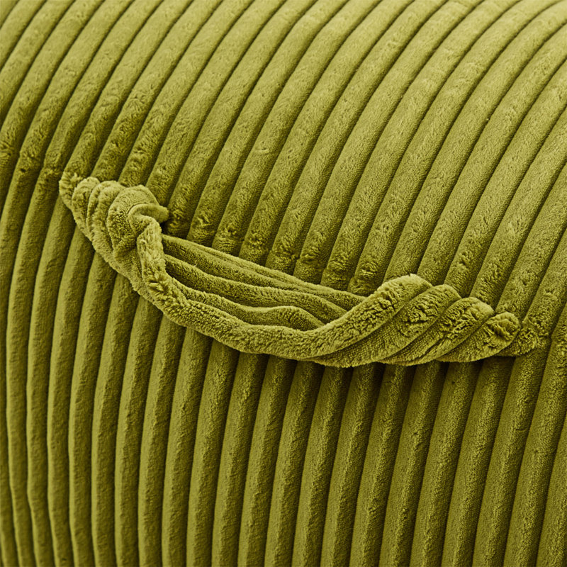 Fauteuil à billes avec repose-pieds, Olive