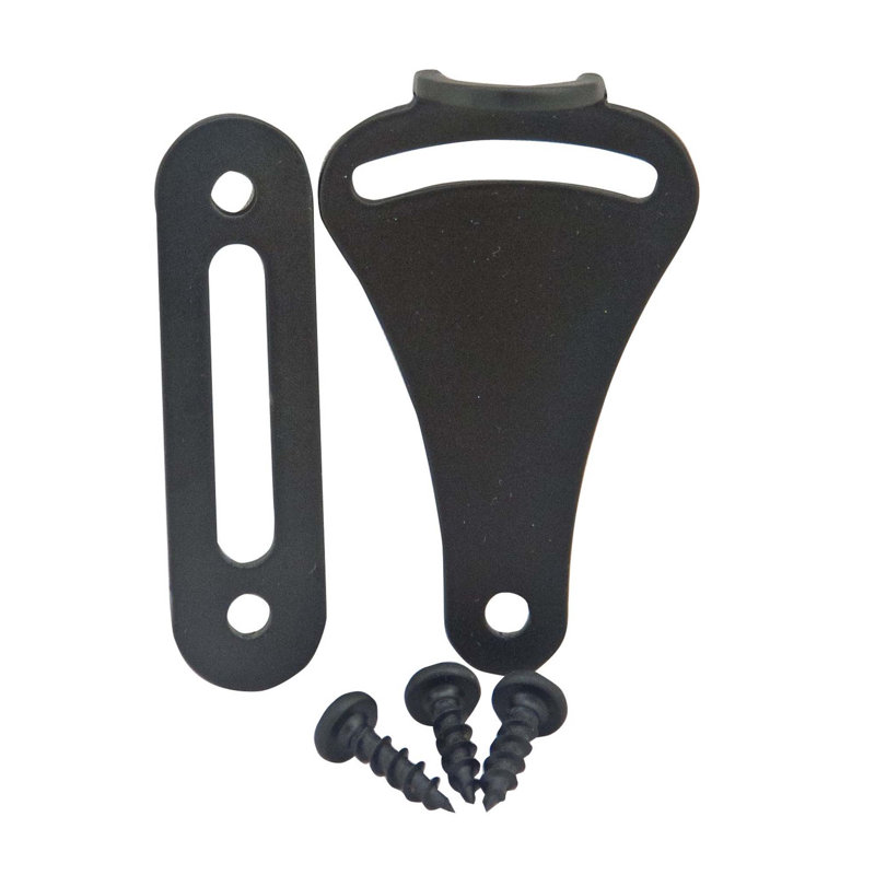 Barn Door Latch with Strike Plate, Black