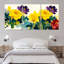 Tableau floral aquarelle sur toile tendue (lot de 3)-85942337