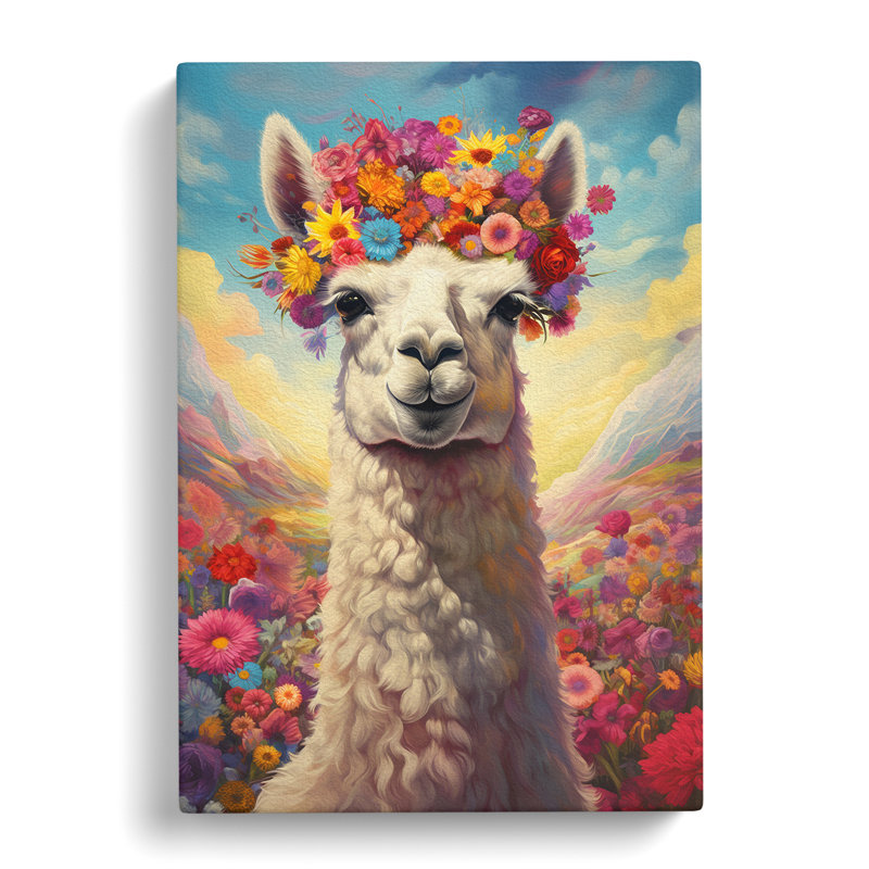 Llama Art Informel Art - Wrapped Canvas, 76cm H x 50cm W x 3cm D