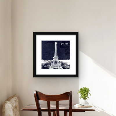 Imprimé bleu Paris et Tour Eiffel - décor de bureau rétro