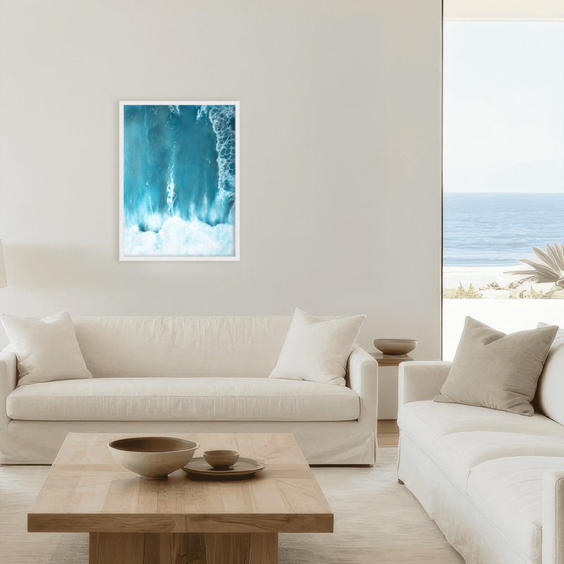 «Coastal Retreat Underwater Clouds I» par - Impression sur toile flottante, 40" H x 30" W x 1.125" D, Framed Print, White