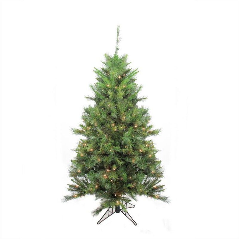 Arbre de Noël artificiel pin vert moyen 5 pi pré-éclairé