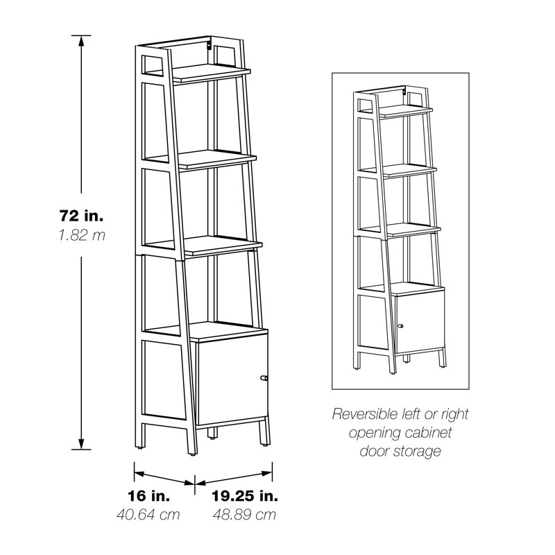 Sacoria 72" Ladder Bookcase