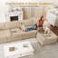  Canapé modulaire en velours côtelé 5 pièces Cloudelle-1328995807