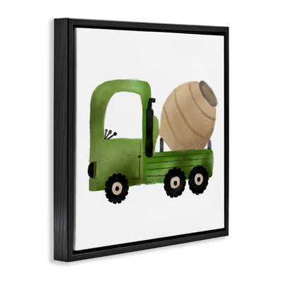 "Construction camion véhicule", art mural encadré par Elizabeth Medley