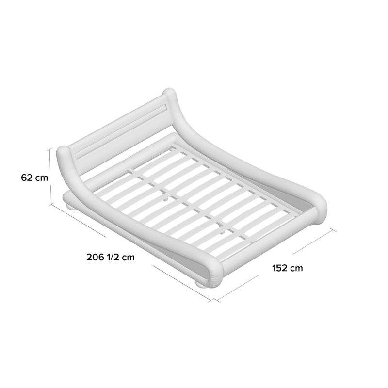 Kyara Upholstered Bed, Double (4'6), White