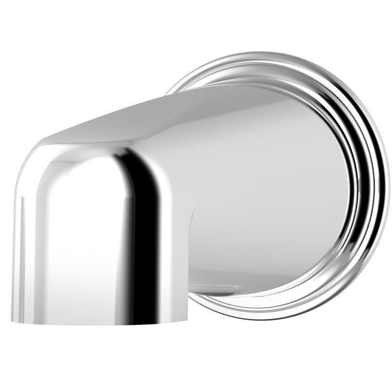 Garniture de bec de baignoire murale poignée Elm, Chrome poli