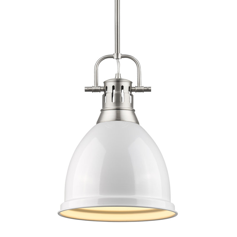 Luminaire suspendu à 1 lumière Ruthie, Blanc, Étain