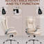 Fauteuil ergonomique blanc crème - Accoudoirs rabattables rembourrés, dossier haut en microfibre, hauteur et inclinaison réglables, pivotement à 360 ° avec accoudoirs, fonctionnalité