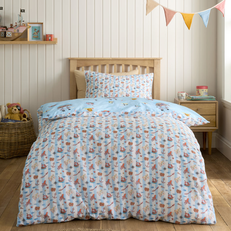 Pirates Reversible Cotton Duvet Cover Set with Pillowcase, Double Duvet Cover Set + 1 additional Pillowcase