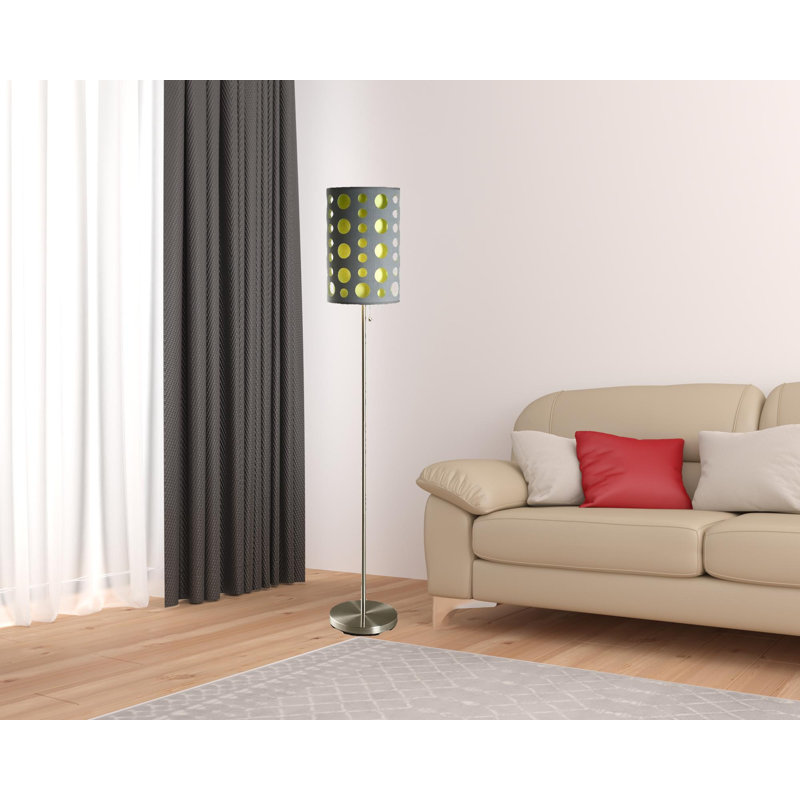 Anaaya 66'' Steel Novelty Floor Lamp, Gray/Green