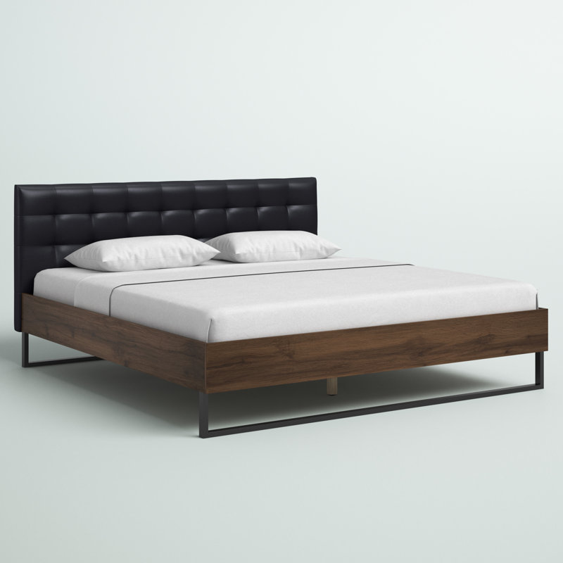 Harvey Upholstered Platform Bed, Black